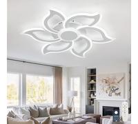 Modern LED Chandelier 3000K-6000K Dimmable Smart Ceiling Light with Remote & App, Memory Function, Ideal for Living Room & Bedroom - White
