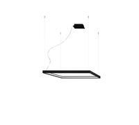 Modern LED Chandelier Black Aluminium Pendant Ceiling Light 80cm Hanging Lamp