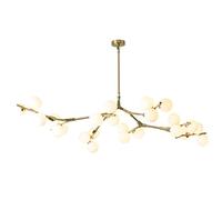 Modern LED Chandelier Fission Branches Style Glass Balls Ceiling Lamp Living Room Dining Room Bedroom Lighting Fixtures (Color : Gold12HEAD Cold White Size : 13CM Pole) (Gold12head Cold White 25CM p