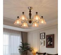 Modern LED Chandelier for Living Room Restaurant Bedroom & Cafe - Creative 6-Light Pendant Lamp Simple Art Design for Home & Retail Spaces