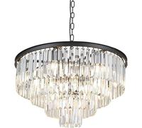 Modern LED Chandelier Living Room Crystal Pendant Lights E14 Round Shape Embedded Ceiling Light Water Drop Hanging Lights,Foyer