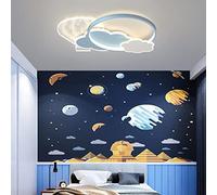 Modern LED Cloud Ceiling Light for Kids - Dimmable 45W Acrylic Chandelier, Hot Air Balloon Design for Boys & Girls Bedroom Lighting, Blue Ceiling Lamp