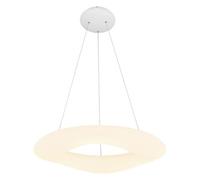 Modern LED Cloud Chandelier Minimalist Pendant Light PE Hanging Lamp Irregular Ring Design 3 Color Changeable for Living Room Dining Room Foyer Entryway Lighting 23.6 Inch Diameter(Single Ring)