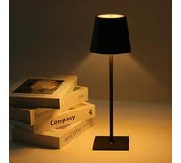 Modern LED Cordless Table Lamp, 2000mah Rechargeable Touch Control Battery Operated Table Light 3 Color Dimmable Metal Desk Lamp for Indoor Living Room Bedroom Restaurant Coffee