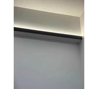 Modern LED Cove Lighting Trim for Ceiling & Wall, Black 11.5ft (3.5m) Indirect LED Diffuser Channel, Perfect for Kitchen & Office Baseboard Decor