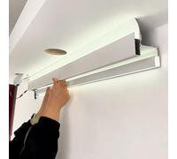 Modern LED Crown Molding Lighting for Ceiling - Indirect Decor Cornice Moulding Track Light 1m/3.3ft Ideal for Living Room & Bedroom (White)