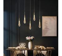 Modern Led Crystal Chandelier Lighting Drop Villa Restaurant Living Dining Room Staircase Hallway Lobby Home Decor Hanging Lamps(Cold Light,12 Heads Long)