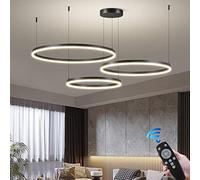 Modern LED Dimmable with Remote Control Adjustable Height Chic Design for Living Room Bedroom Dining Black