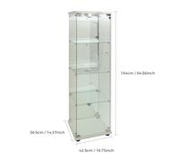 Modern LED Display Cabinet - 4-Tier Glass Storage Showcase with Lockable Door, Stylish Glass Vitrine for Collectibles, Ideal for Bedroom & Living Room Decor