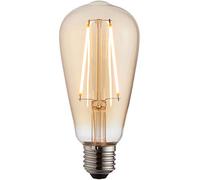 Modern LED Filament PEAR Shaped Light Bulb - 140mm Tall Tinted Amber Glass - E27 Edison Screw - 2W Warm White | 210 Lumen | 2200K | Vintage Style Decorative Lamp - Energy Saving