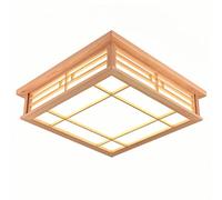 Modern LED Flush Mount Ceiling Light - Nordic Solid Wood Design Super Bright Side Emitting Fixture for Living Room & Bedroom - Energy Efficient Interior Lighting Solution