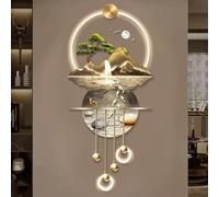 Modern LED Illuminated Wall Sculpture Art, 3D Landscape Wall Hanging Picture for Living Room and Bedroom Decor