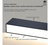 Modern LED Linear Ceiling Light Semi-Recessed Plafond Fixture Minimalist Design 80CM Long Neutral White 4000K Ideal for Living Room & Bedroom Lighting