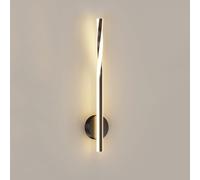 Modern LED Linear Wall Lamp Spiral Aluminum Wall Mount Lamp 15.7"/31.4" Minimalist Long Wall Light Black/White Indoor Decor Lighting Fixture for Living Room Hallway Bathroom, 12W/20W