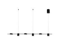Modern LED Long Iron Pendant Lamp - 6 Heads Chandelier for Dining Room, Store, and Shop - Stylish Decorative Hanging Light Fixture, Unique Personality Design