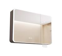 Modern LED Medicine Cabinet with Interior Mirror & StorageDark Gray 80x70x13cm Ideal for Bedroom & Dressing Room Stylish Bathroom Orga