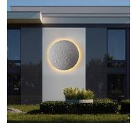 Modern LED Moon Wall Light - 40cm Indoor Mounted Lamp, Romantic Night Light for Bedroom & Living Room, Stylish White Decor, Healing Atmosphere, Unique Wall Lighting