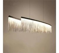 Modern LED nt LightAluminum Chain Meteor Shower Design for Dining Room RestaurantHotel Lobby Silver Fixture forLiving Room Decor