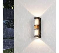 Modern LED Outdoor Wall Lights IP65 Waterproof Wall Lamp Aluminium Acrylic Long Wall Sconce Minimalist Design Garden Decoration for Porch Garage Doorway Entryway (B White Light,White + Black) (Bl