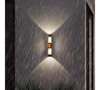 Modern LED Outdoor Wall Lights IP65 Waterproof Wall Lamp Aluminium Acrylic Long Wall Sconce Minimalist Design Garden Decoration for Porch Garage Doorway Entryway (B White Light,White + Black) (Bl