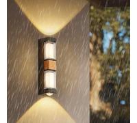 Modern LED Outdoor Wall Lights IP65 Waterproof Wall Lamp Aluminium Acrylic Long Wall Sconce Minimalist Design Garden Decoration for Porch Garage Doorway Entryway (B White Light,White + Black) (Bl