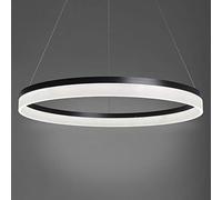 Modern LED Pendant Light Adjustable Black Metal & Acrylic Chandelier 1 Light with Stepless Dimming Perfect for Living Room & Bedroom 100cm Stylish Design