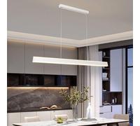 Modern LED Pendant Light Dimmable 3000K-6000K Linear Design Dining Room Chandelier with Remote Control Stylish Ceiling Hanging Lamp for Living Room and Dining Area