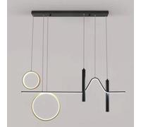 Modern Led Pendant Light, Dimmable Creative Led Chandelier Linear Wave Light Fixture, Led Hanging Light For Dining Room Kitchen