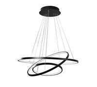 Modern LED Pendant Light Fixture - Contemporary Round Ceiling Chandelier Adjustable 3 Ring Design White Light Ideal for Home Decor & Celebrations Available in 40cm 60cm 80cm