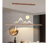 Modern LED Pendant Light for Dining Table - Dimmable Linear Chandelier with Remote, Height Adjustable Hanging Fixture for Kitchen, Living Room, Bar, Office (150cm)