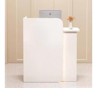 Modern LED Reception Counter with Cable Management Stylish Cash Desk for Shops Lobbies Lounges & Offices - 100x80x40CM Contemporary Design for Enhanced Customer Experience