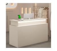 Modern LED Reception Counter with Drawers 110CM Stylish Checkout Stand for Beauty Salons & Retail Stores Elegant Welcome Desk for Customer Service & Display Solutions