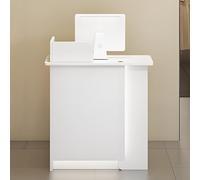 Modern LED Reception Desk 120cm - Stylish White Front Counter for Salon Office Lobby & Shop - Sl esign with Enhanced Visibility & Professional Appeal