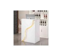 Modern LED Reception Desk - 80CM White Checkout Counter for Retail Hotel & Office - Stylish & Functional Front Counter Solution