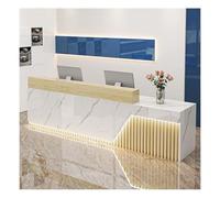 Modern LED Reception Desk Elegant 140 cm Cash Register Table for Lobbies Salons and Businesses Professional Use Counter (B2 L150 cm)
