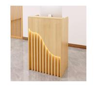 Modern LED Reception Desk for Beauty Salons & Hall Bars Simple Maple Checkout Counter (60cm/23.6in) - Stylish & Functional Welcome Furniture