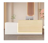 Modern LED Reception Desk for Office Cafe or Lounge - Lockable Drawer - Customer Service Station (A1 L 120 cm) - Elegant Design for Professional Spaces