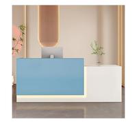 Modern LED Reception Desk Lockable Counter Table for Office Cafe & Salon Stylish Welcome Chut with Storage L59in - Ideal for Customer Service & Business Use