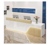 Modern LED Reception Desk Stylish Front Counter for Lobbies Salons & Businesses Elegant Reception Furniture (B9 L120cm 47.2 Inches)