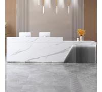 Modern LED Reception Desk with Illuminated Stripes for Supermarkets and Clothing Stores Stylish Front Office Table Contemporary Design Retail Furniture
