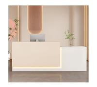 Modern LED Reception Desk with Lockable Drawer - Elegant Front Counter for Office Café Salon - Welcoming Customer Service Table (A1 L 120 cm)