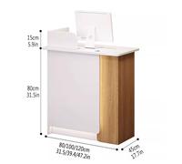 Modern LED Reception Desk with Lockable Drawer & Storage - Stylish Home Office & Retail Counter Table Compact Front Desk for Efficient Checkout Solutions