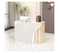 Modern LED Reception Desk with Lockable Drawer Stylish Front Checkout Counter for Office Retail Salon Hotel Supermarket - Perfect for Clothing Shops