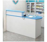 Modern LED Reception Desk with Lockable Drawers Adjustable 31-63 Inch Front Counter Table Stylish Workstation for Offices Salons Retail Stores and Lobbies - Q Left 55"x22"x39"