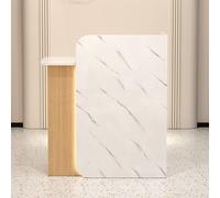 Modern LED Reception Desk with Storage Cabinet Cashier Counter Table Stylish Secretary Desk with Cable Management Perfect for Retail & Business Use.