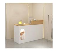 Modern LED Reception Desk with Storage | Stylish Office Front Counter Table | L120 x W50CM (47.2 x 19.6 in) for Home Office & Reception Area | Elegant Design