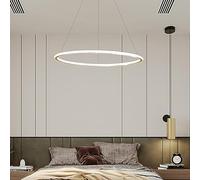 Modern LED Ring Chandelier - Dimmable Halo Pendant Light with Remote Control Minimalist Hanging Fixture for Living Room Dining Room Bedroom Coffee Shop Decor