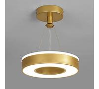 Modern LED Ring Pendant Light, Metal Hanging Lights with Acrylic Cover Suspension Lamp, Simple Corridor Decorative Lighting, Creative Round Panel Drop Lighting Fixtures