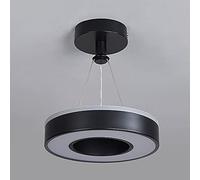 Modern LED Ring Pendant Light, Metal Hanging Lights with Acrylic Cover Suspension Lamp, Simple Corridor Decorative Lighting, Creative Round Panel Drop Lighting Fixtures