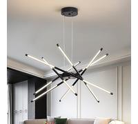 Modern LED Sputnik Chandelier,Black/Gold Industrial Pendant Light Fixture,Indoor Hanging Ceiling Lighting with 12 Heads for Living Room,Dining Room,Kitchen,Bedroom